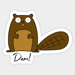 Funny Beaver Dam Sticker